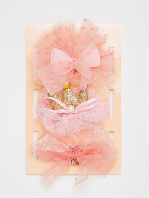 girls pack of 3 pink headbands - 21985212 - Very Small Image - 1