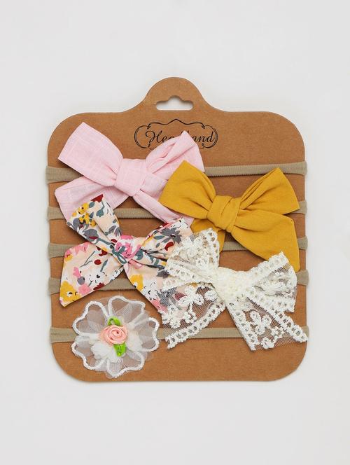 girls pack of 5 multi color bow hair clips - 21985245 - Very Small Image - 1
