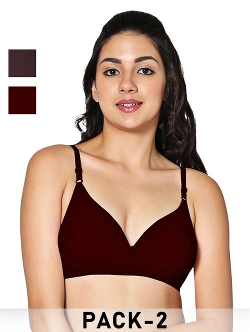 women pack of 2 solid non padded bra - 21990812 - Very Small Image - 1