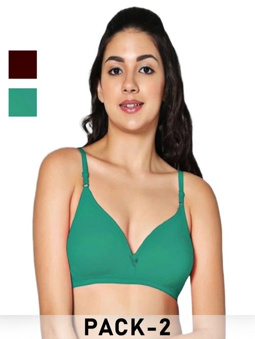 women pack of 2 solid non padded bra - 21990824 - Very Small Image - 1