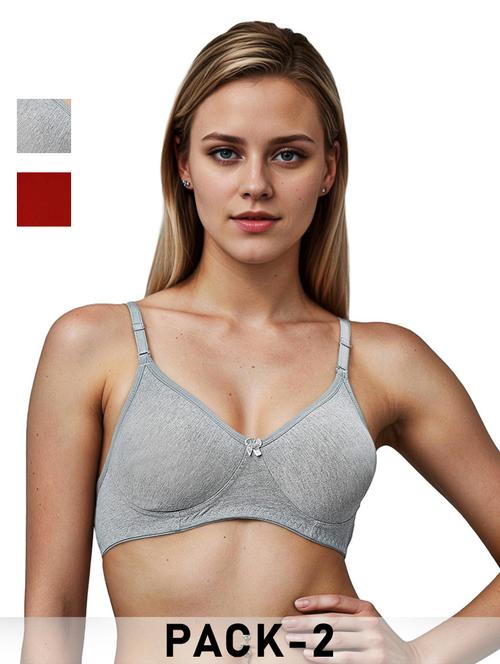 women pack of 2 solid lightly padded bra - 21990923 - Very Small Image - 1