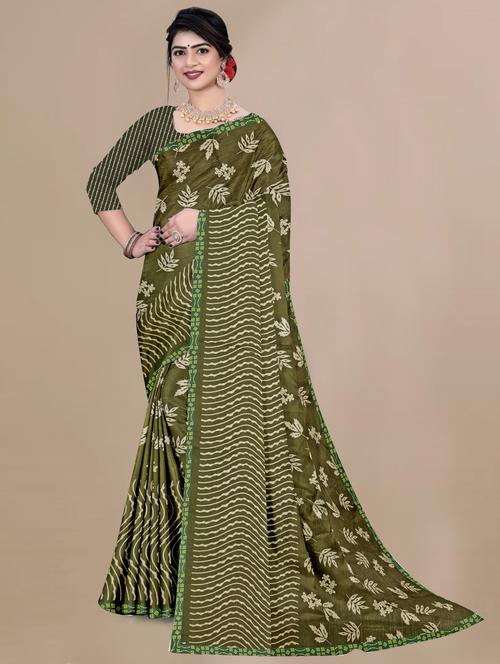 women printed casual wear saree with blouse - 21991304 - Very Small Image - 1