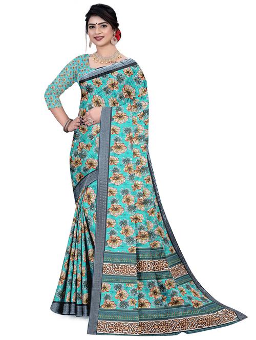 women floral printed saree with blouse - 21991346 - Very Small Image - 1