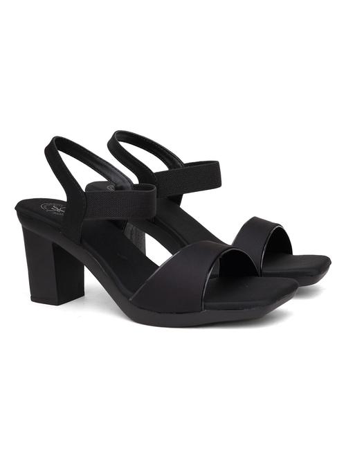 women black strap block heel sandal - 21991831 - Very Small Image - 1