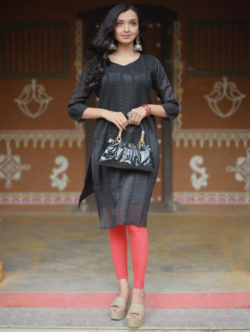women self design three quarter sleeve straight kurta - 21999962 - Very Small Image - 1