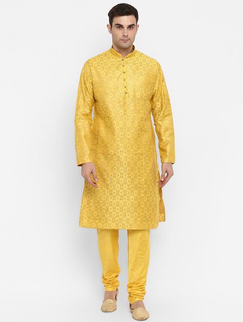 men embroidered long sleeve kurta and pyjama set - 22000733 - Very Small Image - 1
