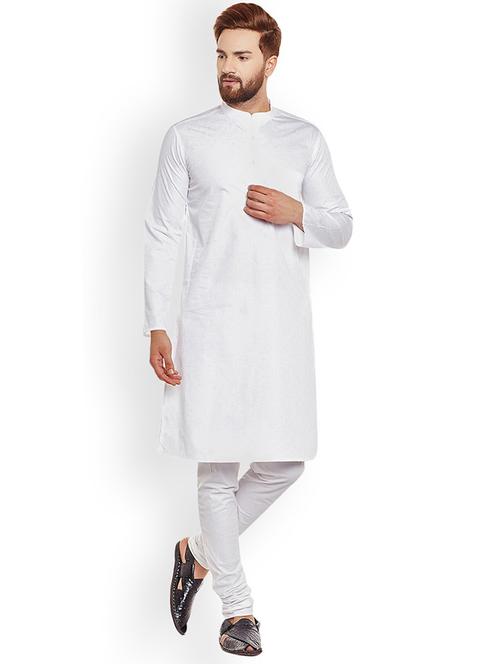 men solid long sleeve kurta and churidar set - 22001012 - Very Small Image - 1