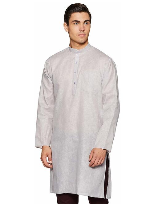 men solid mandarin neck long sleeve kurta - 22001030 - Very Small Image - 1