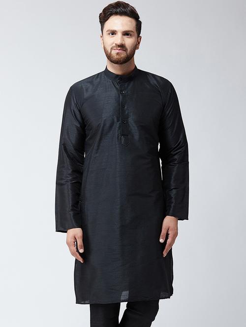 men self designed mandarin collar long sleeve kurta - 22001117 - Very Small Image - 1