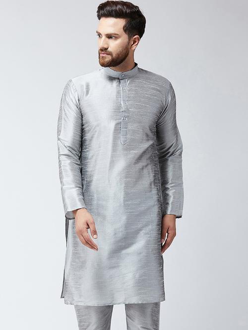 men self designed mandarin collar long sleeve kurta - 22001136 - Very Small Image - 1