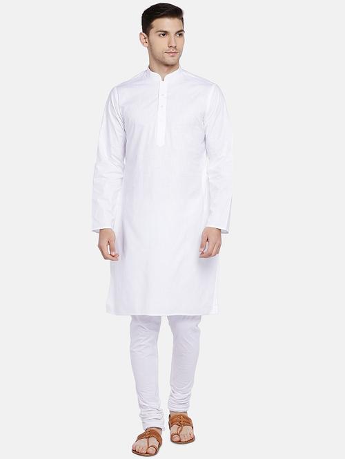 men solid mandarin collar long sleeve kurta - 22001137 - Very Small Image - 1