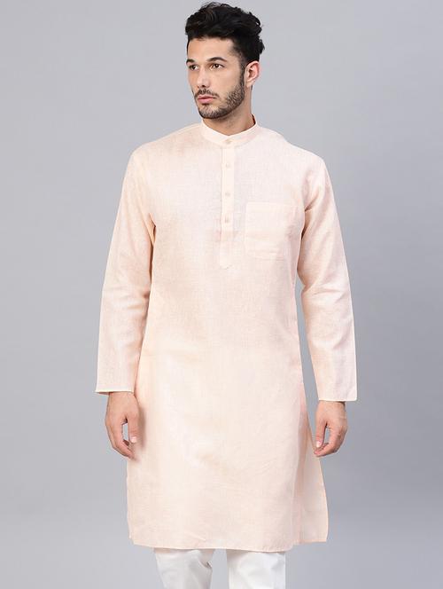 men solid mandarin collar long sleeve kurta - 22001178 - Very Small Image - 1