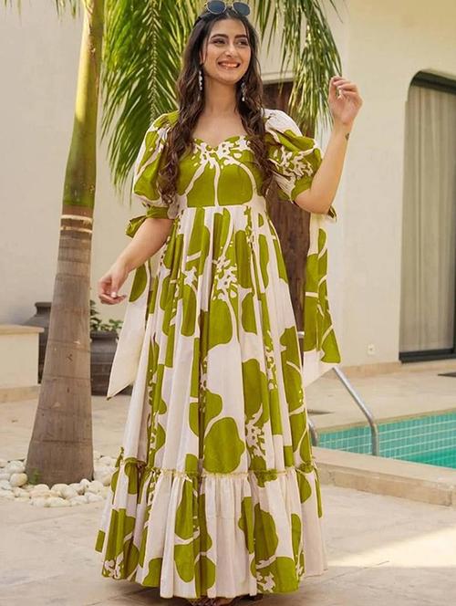 women floral print puff sleeve tiered maxi dress - 22001266 - Very Small Image - 1