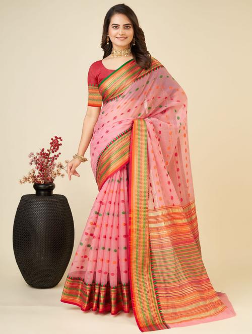 women self design bordered saree with blouse - 22001305 - Very Small Image - 1
