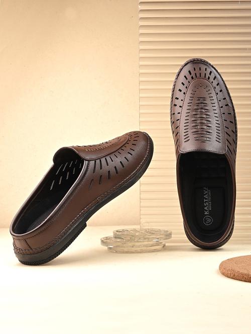 men brown slip on sandal - 22001739 - Very Small Image - 1