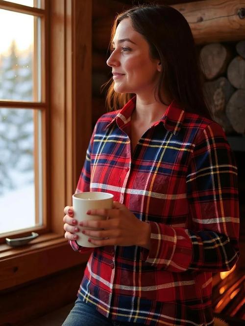 women checkered collared long sleeve shirt - 22004343 - Very Small Image - 1