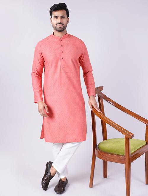 men self design mandarin neck kurta pyjama ethnic wear set - 22005482 - Very Small Image - 1