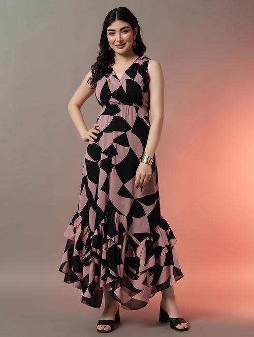 women printed sleeveless tiered maxi dress - 22006871 - Very Small Image - 1