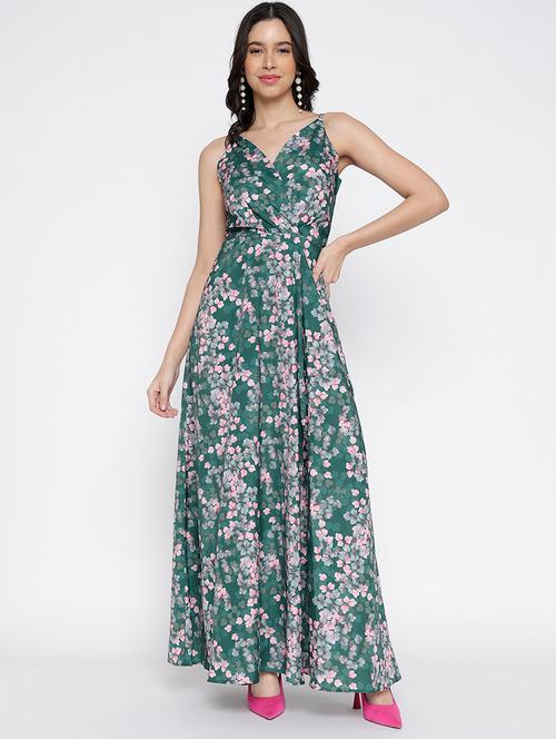 women printed shoulder strap fit and flare dress - 22007793 - Very Small Image - 1