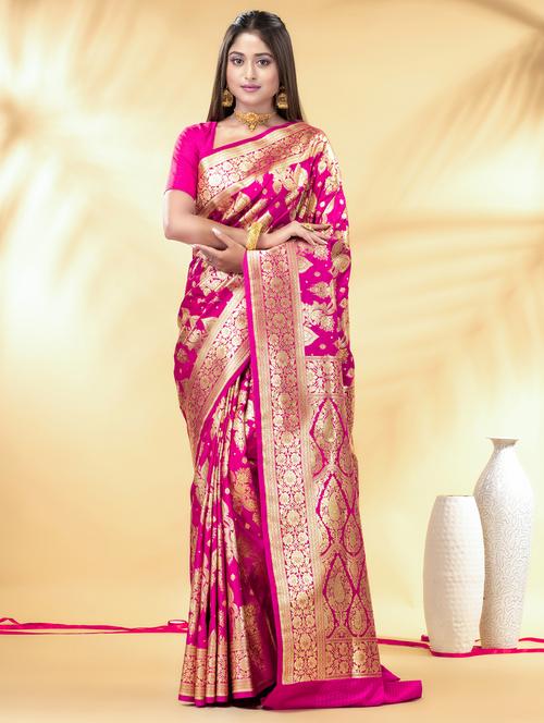women self design banarasi saree with blouse - 22011321 - Very Small Image - 1