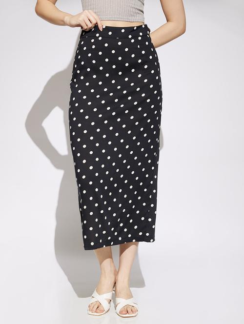 women polka doted high rise straight skirt - 22013363 - Very Small Image - 1