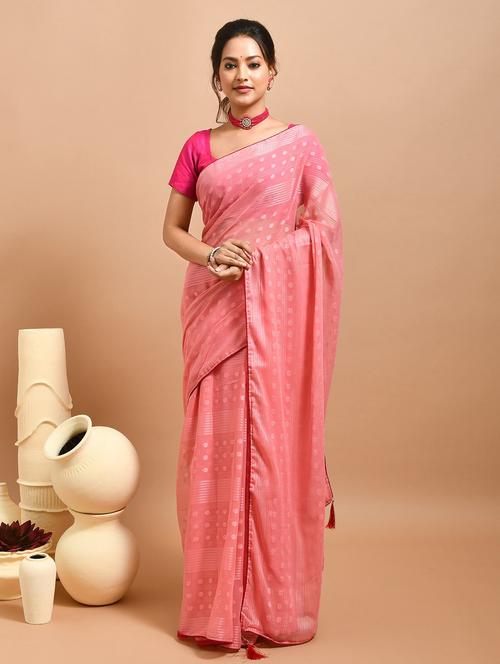women self design plain saree with blouse - 22014365 - Very Small Image - 1