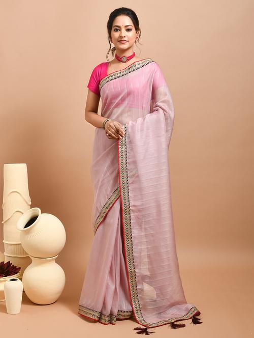 women self design bordered saree with blouse - 22014383 - Very Small Image - 1
