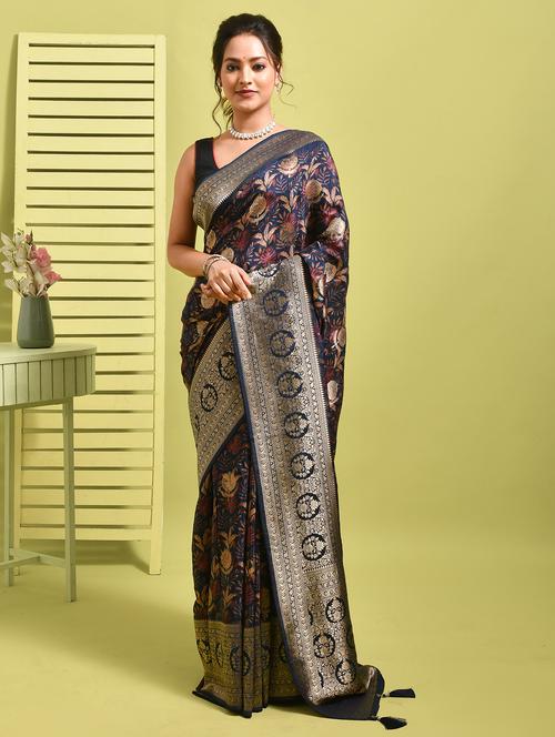 women self design bordered saree with blouse - 22014407 - Very Small Image - 1