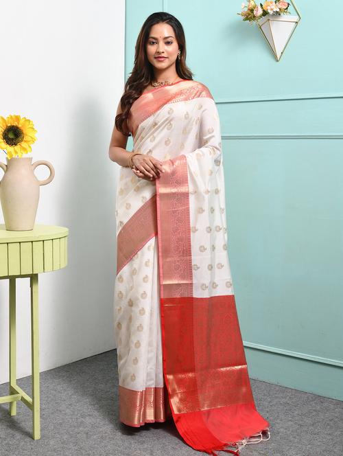 women self design banarasi saree with blouse - 22014418 - Very Small Image - 1