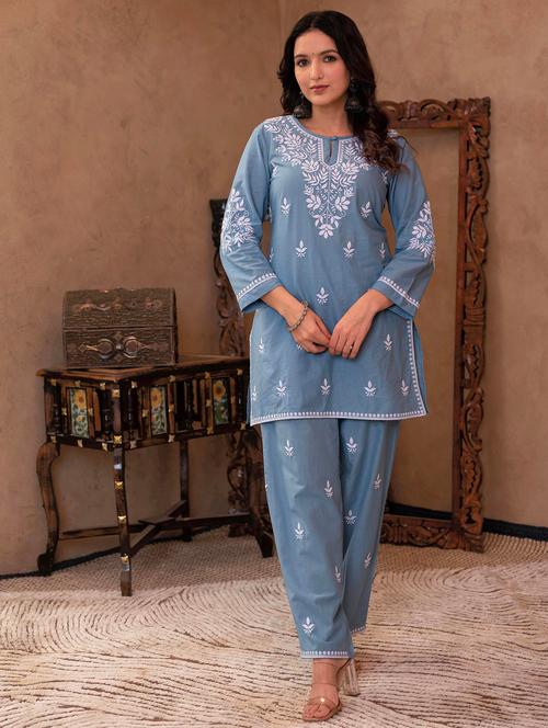 women three quarter sleeve ethnic co-ord set - 22014584 - Very Small Image - 1