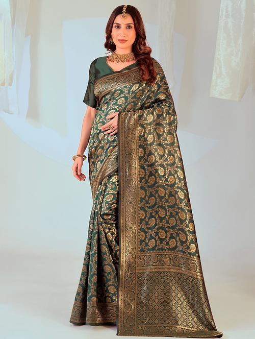 women self design banarasi saree with blouse - 22019123 - Very Small Image - 1