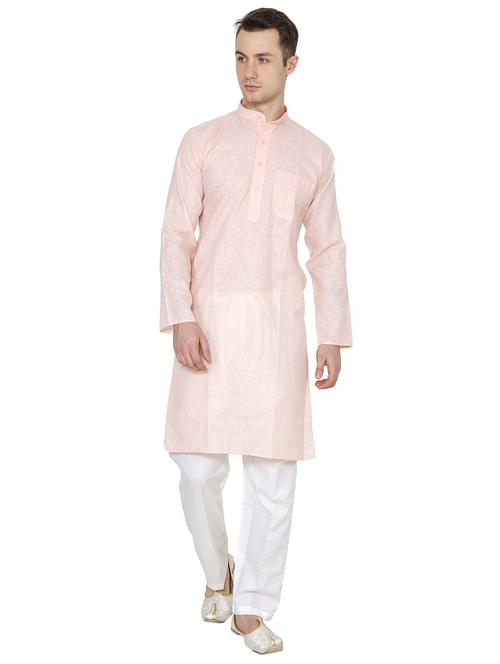 men solid mandarin neck long sleeve kurta - 22020037 - Very Small Image - 1