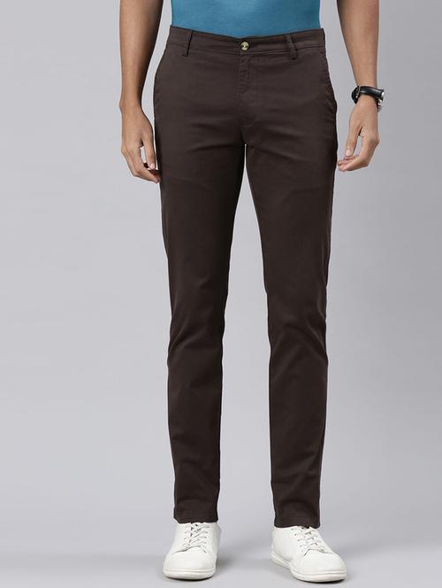men solid mid rise flat front casual chinos - 22020174 - Very Small Image - 1