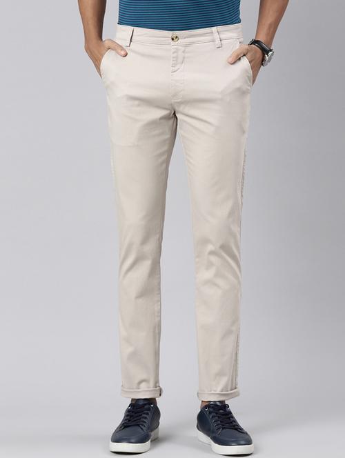 men solid mid rise flat front casual chinos - 22020175 - Very Small Image - 1