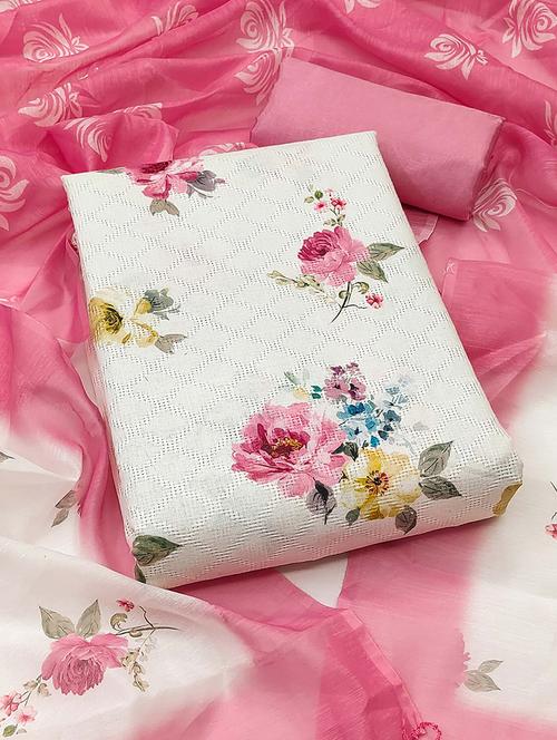 women floral printed unstitched suit set - 22021535 - Very Small Image - 1