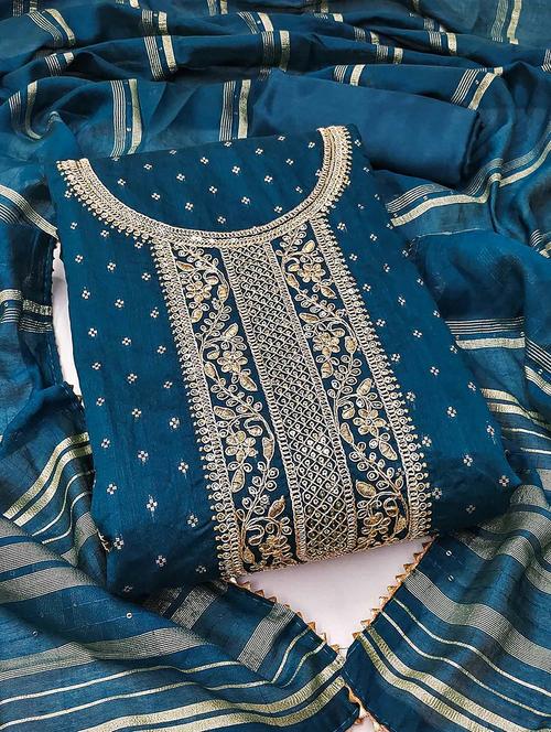 women self design embroidered unstitched suit set - 22021551 - Very Small Image - 1