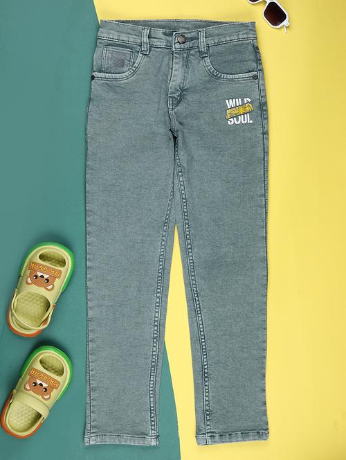 boys solid mid rise slim fit jean - 22022211 - Very Small Image - 1