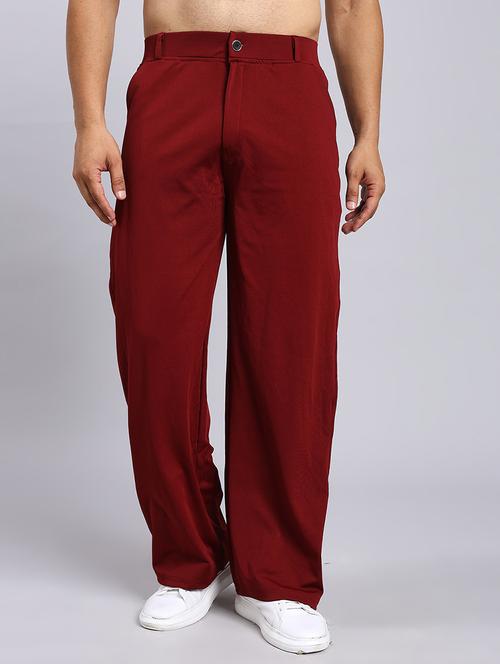 men solid mid rise loose fit chinos - 22022470 - Very Small Image - 1