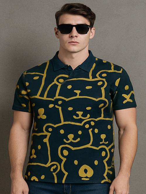 men printed short sleeve regular fit polo t-shirt - 22026525 - Very Small Image - 1