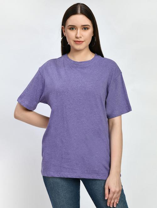 women solid short sleeve oversized t-shirt - 22028366 - Very Small Image - 1