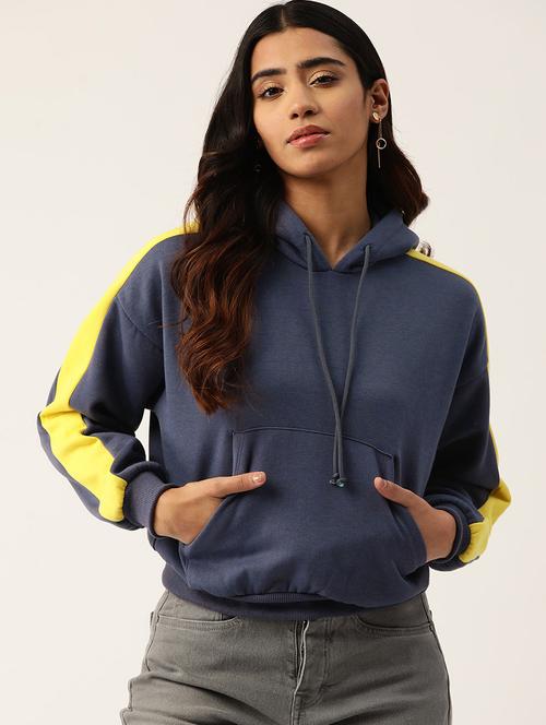 women tapered long sleeve hooded sweatshirt - 22028953 - Very Small Image - 1