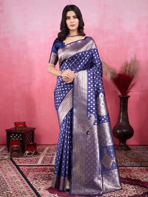 women self design banarasi saree with blouse - 22030055 - Very Small Image - 1