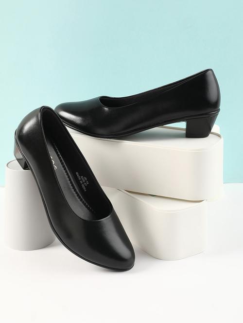 women black solid block heel pump - 22030131 - Very Small Image - 1