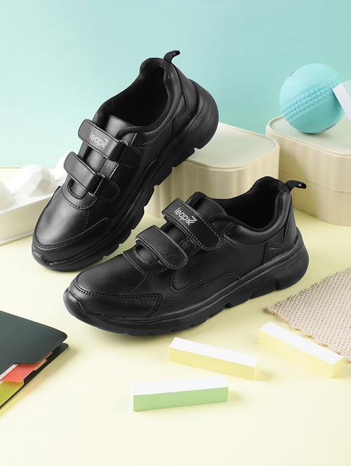boys solid velcro uniform shoes - 22030332 - Very Small Image - 1