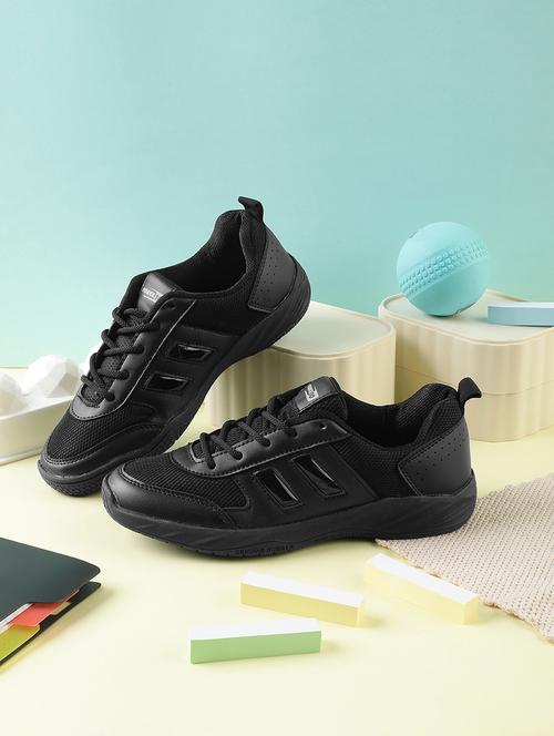 kids solid lace up uniform shoes - 22030380 - Very Small Image - 1