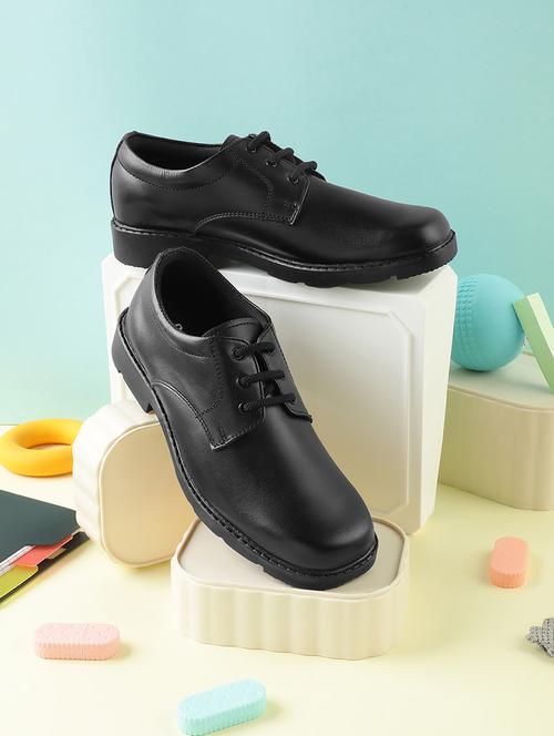 kids solid lace up unfiorm shoes - 22030415 - Very Small Image - 1