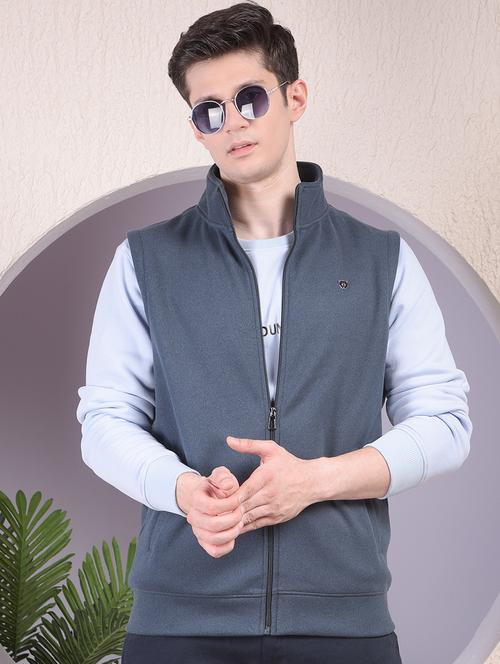 men solid sleeveless regular fit sweatshirt - 22030619 - Very Small Image - 1