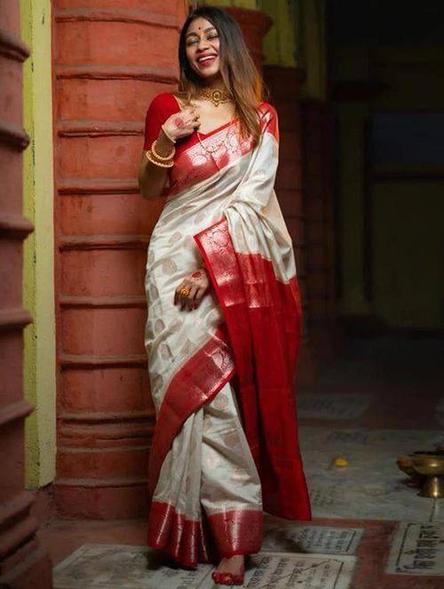 women self design bordered saree with blouse - 22031029 - Very Small Image - 1