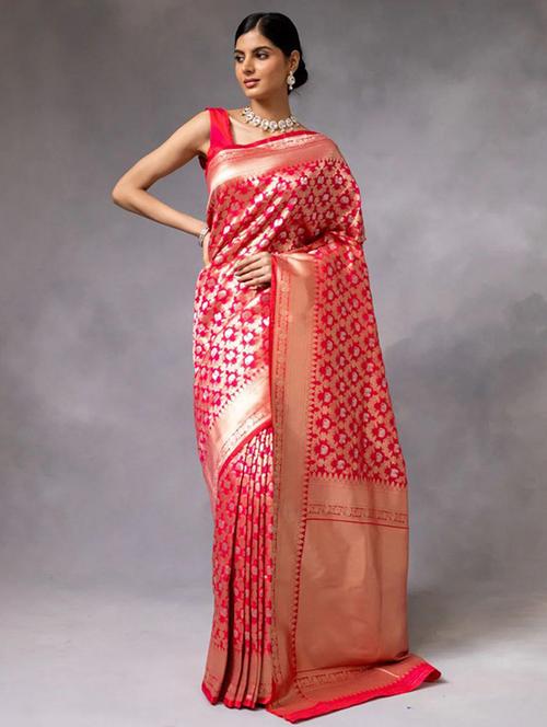 women self design banarasi saree with blouse - 22031034 - Very Small Image - 1