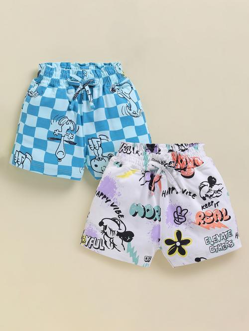 kids pack of 2 printed mid rise shorts - 22033876 - Very Small Image - 1